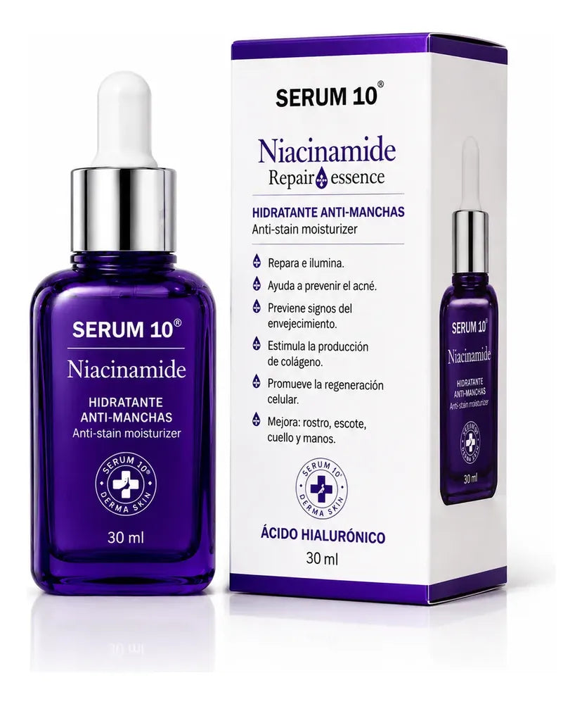 Serum 10 · Sérum de Niacinamida Antimanchas con Ácido Hialurónico · 30 ml